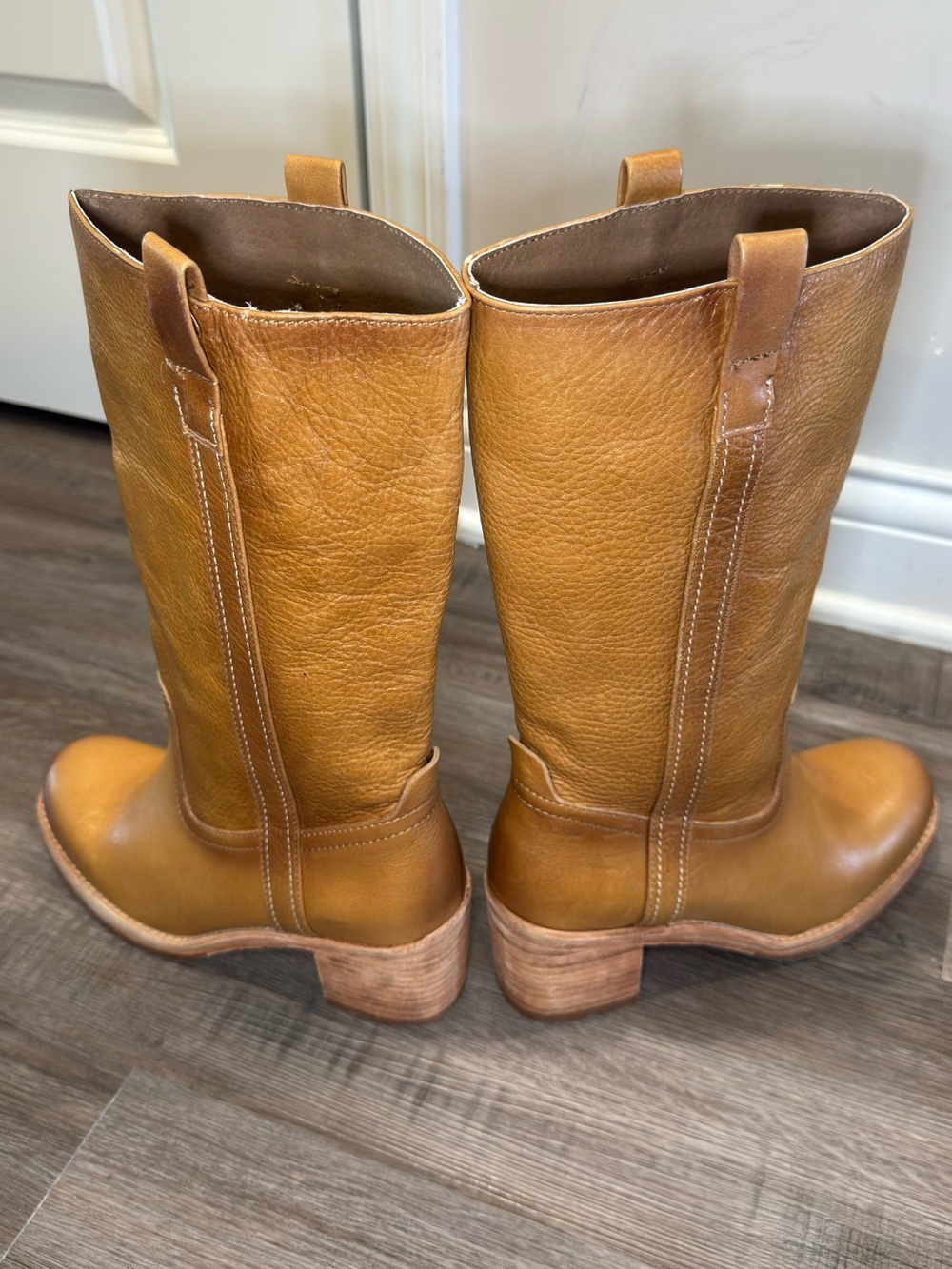 Cleo + Wolf Scout Fashion Tan Leather Round Toe Heeled Boots - Picture 7 of 11